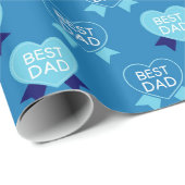Best Vater Blue Hearts Pattern Geschenkpapier (Rolleneckpunkt)