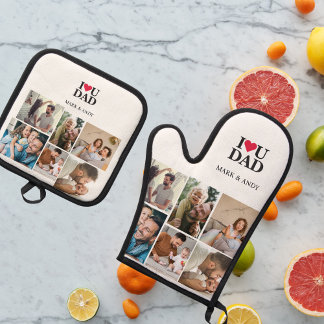 "Best Vater by Oven" - Foto Custom Kitchen Mitt Ofenhandschuh & Topflappen-Set