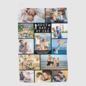 BEST VATER BY PAR 12 Foto Collage Personalisiert G Golfhandtuch (Vorderseite)