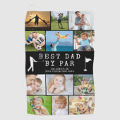 BEST VATER BY PAR 12 FotoCollage Personalisiert Golfhandtuch (Vorderseite)