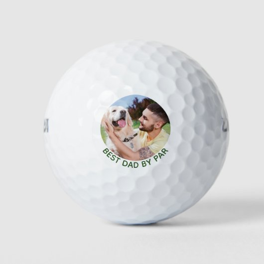 Best Vater by Par Custom Pet Foto Golf Balls Golfball (Vorderseite)