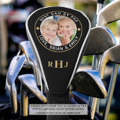 BEST VATER BY PAR Foto Monogram Black Golf Headcover