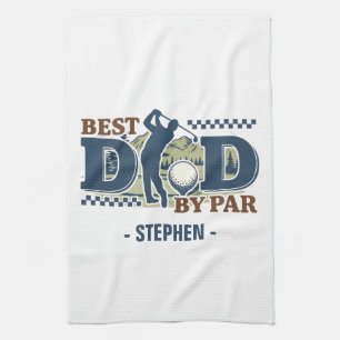 Best Vater by Par - Golf Vater Silhouette Design Geschirrtuch
