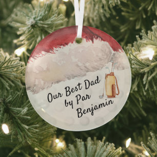 Best Vater by ParChristmas Golf Clubs Weihnachtsma Ornament Aus Glas