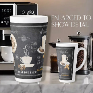 Best Vater Chalkboard Typografie Kaffee in Schokol Milchtasse