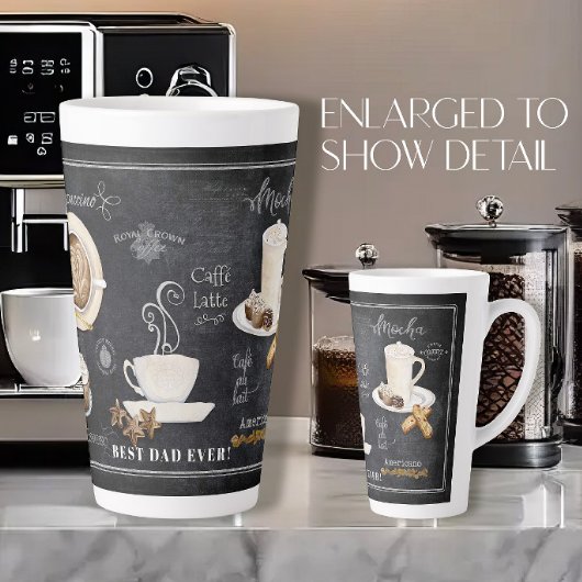 Best Vater Chalkboard Typografie Kaffee in Schokol Milchtasse