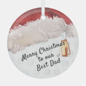 Best Vater Christmas Golf Clubs Weihnachtsmannmütz Ornament Aus Glas (Vorderseite)
