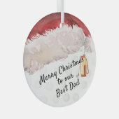Best Vater Christmas Golf Clubs Weihnachtsmannmütz Ornament Aus Glas (Vorderseite Rechts)