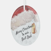 Best Vater Christmas Golf Clubs Weihnachtsmannmütz Ornament Aus Glas (Vorderseite links)