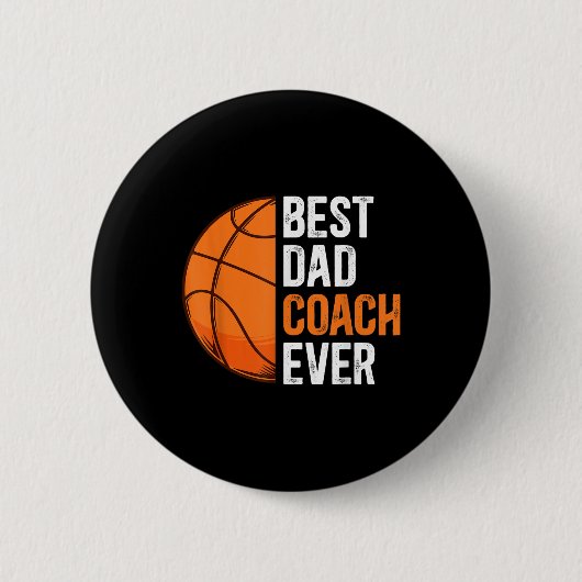 Best Vater Coach Basketball Vater Basketball Spiel Button (Vorderseite)