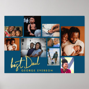 BEST VATER   Collage VTHERDS DAY Multi FOTO GOLD Foliendrucke