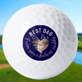 Best Vater Custom Kids Foto Blau Personalisiert Golfball