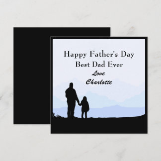 Best Vater Daughter Silhouette Name Fathed Day Car Einladung
