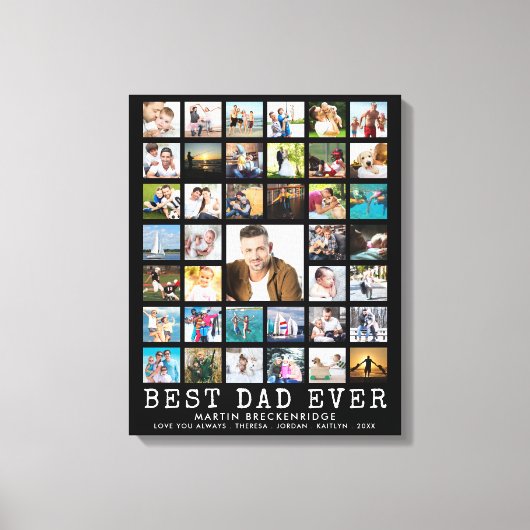 BEST VATER EVENT Modern Foto Collage Name Leinwanddruck (Vorderseite)