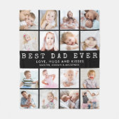 BEST VATER EVER 16 Fotocollage Black Fleecedecke (Vorderseite)
