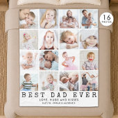 BEST VATER EVER 16 FotoCollage White Fleecedecke