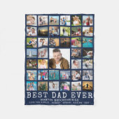 BEST VATER EVER 39 Foto Collage Personalisiert Nav Fleecedecke (Vorderseite)