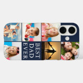BEST VATER EVER 6 Foto Collage Navy Blue Case-Mate iPhone Hülle (Rückseite (Horizontal))