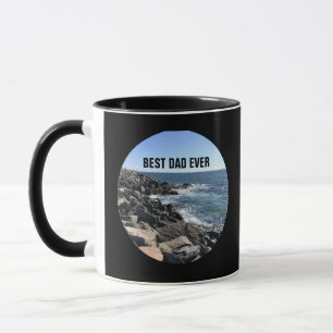 Best Vater Ever Atlantic Ocean Rocky Shore Blau Tasse
