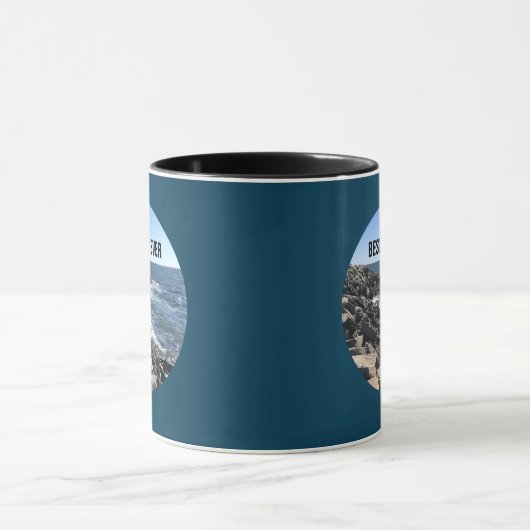 Best Vater Ever Atlantic Ocean Rocky Shore Blaue T Tasse (Zentrum)