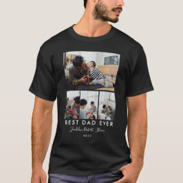 BEST VATER EVER | Benutzerdefiniert 4 FotoCollage T-Shirt