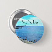 Best Vater Ever Blue Ocean Foto Azure Sky Button (Vorne & Hinten)