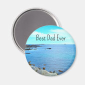 Best Vater Ever Blue Ocean Foto Azure Sky Magnet (Vorderseite/Rückseite)