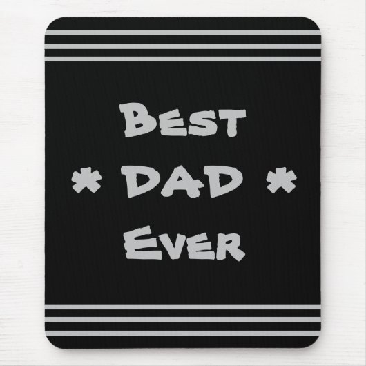 'Best Vater Ever' Einfache Elegante Moderne Grau & Mousepad (Vorne)