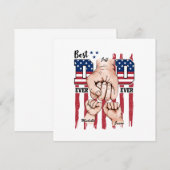 Best Vater Ever - Fist Bump USA Flag - 2 Kinder (Vorne/Hinten)