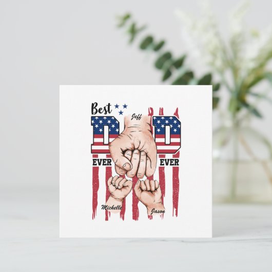 Best Vater Ever - Fist Bump USA Flag - 2 Kinder (Stehend Vorderseite)