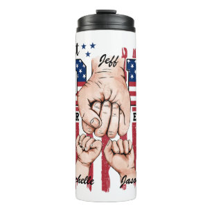 Best Vater Ever - Fist Bump USA Flag - 2 Kinder Thermosbecher