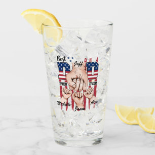 Best Vater Ever - Fist Bump USA Flag - 3 Kids Glas