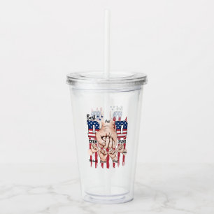 Best Vater Ever - Fist Bump USA Flag - 4 Kids Acryltrinkbecher
