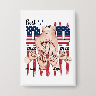 Best Vater Ever - Fist Bump USA Flag - 4 Kids Button