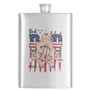 Best Vater Ever - Fist Bump USA Flag - 4 Kids Flachmann