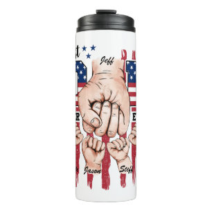 Best Vater Ever - Fist Bump USA Flag - 4 Kids Thermosbecher