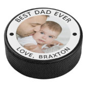 BEST VATER EVER FOTO PERSONALISIERT EISHOCKEY PUCK (3/4)