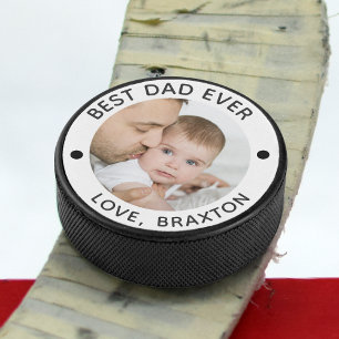 BEST VATER EVER FOTO PERSONALISIERT EISHOCKEY PUCK