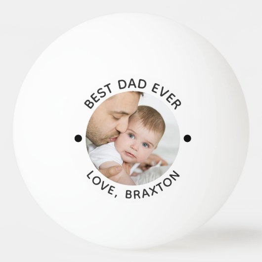 BEST VATER EVER FOTO PERSONALISIERT TISCHTENNISBALL (Vorderseite)