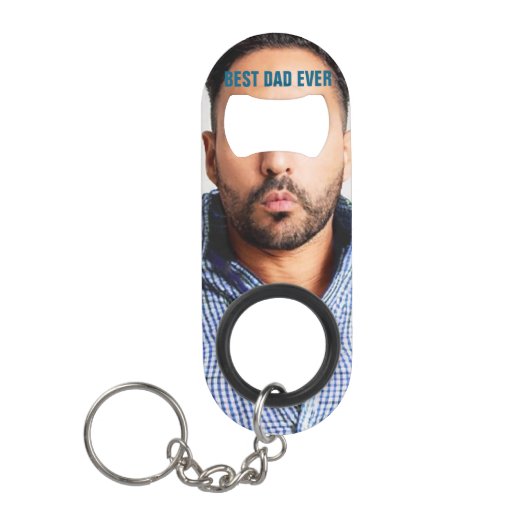 BEST VATER EVER | Funny Vater Face Foto Mini Flaschenöffner (Vorderseite)
