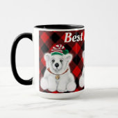 Best Vater Ever holiday Polar Bären grün kariert Tasse (Links)