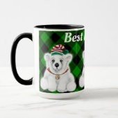 Best Vater Ever holiday Polar Bären grün kariert Tasse (Links)