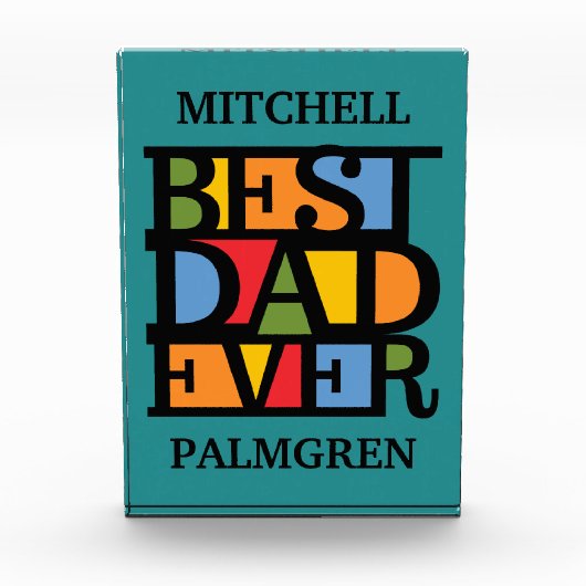 BEST VATER EVER individuelle Name-Blockpreis Fotoblock (Vorderseite)