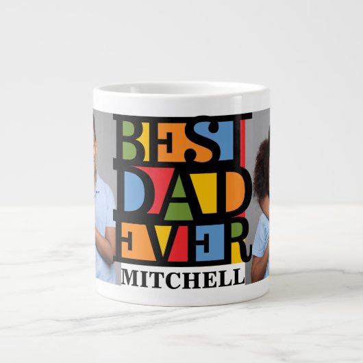BEST VATER EVER INDIVIDUELLE NAME Jumbo-Tasse (Vorderseite)