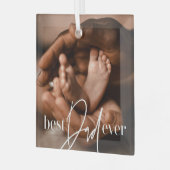 Best Vater Ever Modern Classic Einfach Elegantes F Ornament Aus Glas (Vorderseite links)