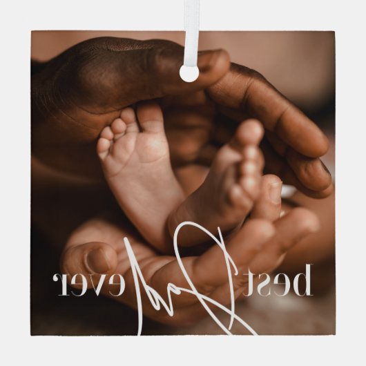 Best Vater Ever Modern Classic Einfach Elegantes F Ornament Aus Glas (Rückseite)