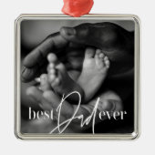 Best Vater Ever Modern Classic Einfach Elegantes F Ornament Aus Metall (Vorne)