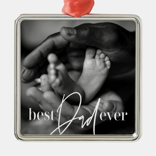 Best Vater Ever Modern Classic Einfach Elegantes F Ornament Aus Metall (Vorne)