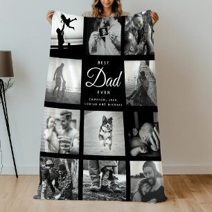 BEST VATER EVER Moderner Trendy Black Vater's Day Fleecedecke