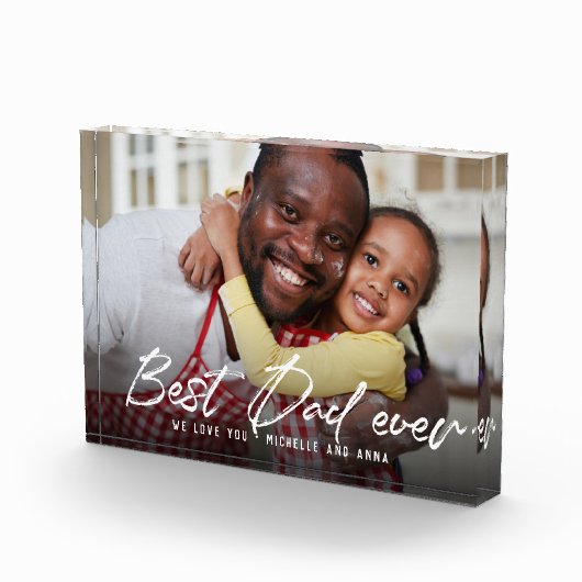 BEST VATER EVER Modernes, trendiges Script Fotoblock (Rechts)